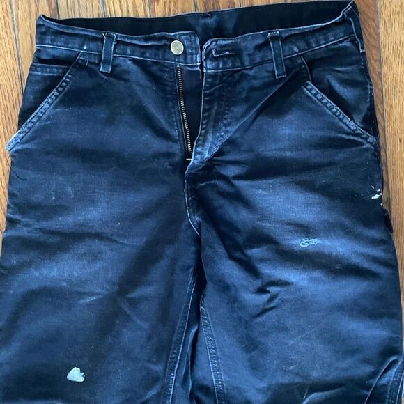 Carhartt straight wide leg utility distressed paint smear denim jeans size 30 - Picture 4 of 15